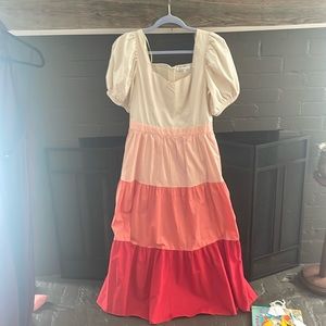 Medium English factory midi tiered dress
